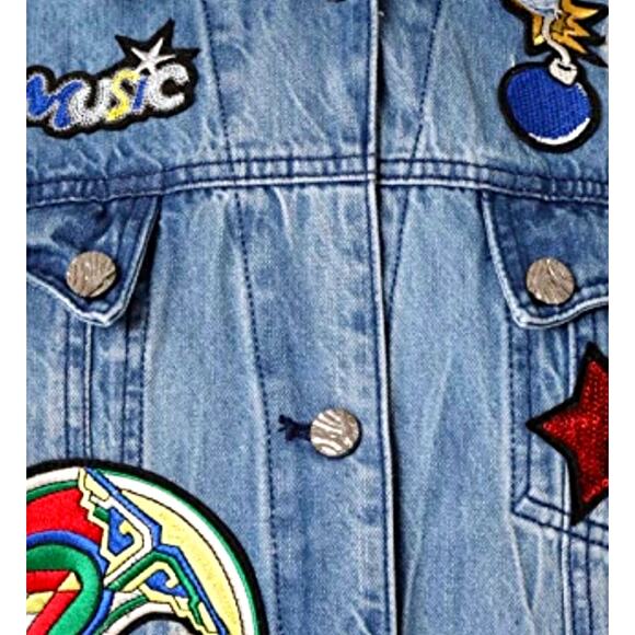 Etienne Marcel Julia Denim Jacket Embroidered Sequins Blue XS - Picture 2 of 16